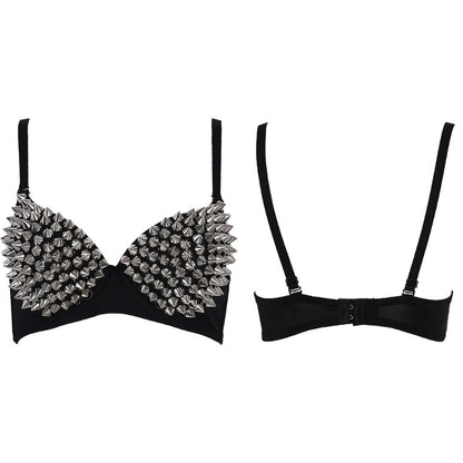 Dames punk-stijl bh met klinknagels