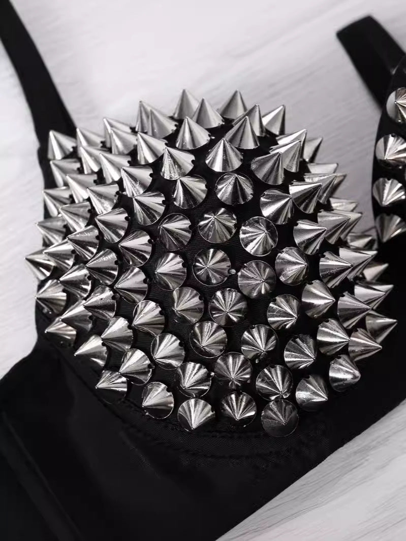 Dames punk-stijl bh met klinknagels
