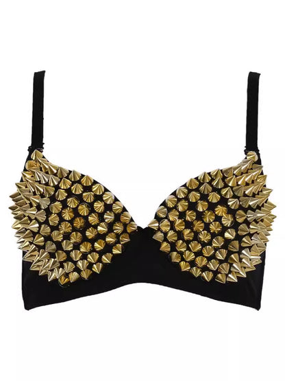 Dames punk-stijl bh met klinknagels