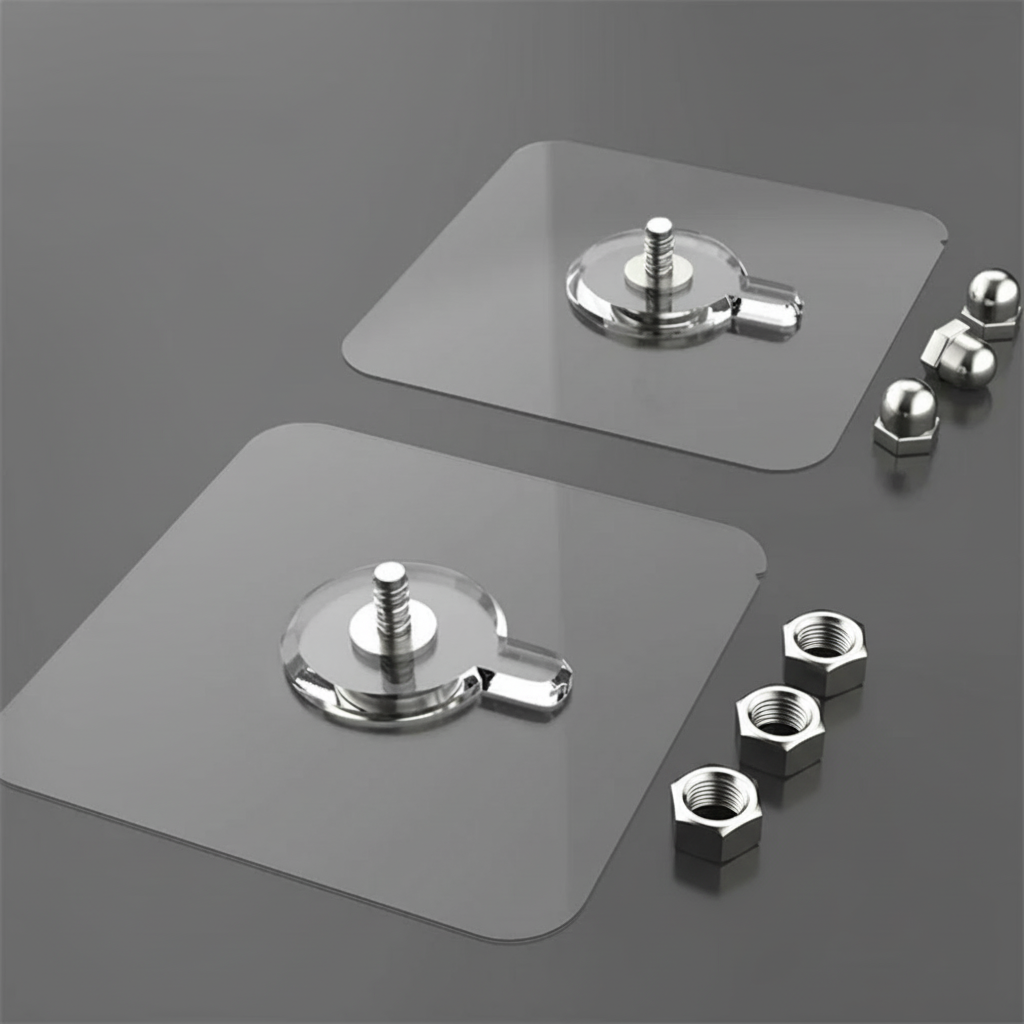 GlideHold® TransparentHook: Extra Sterke Transparante Muurhaak - Zonder Boren