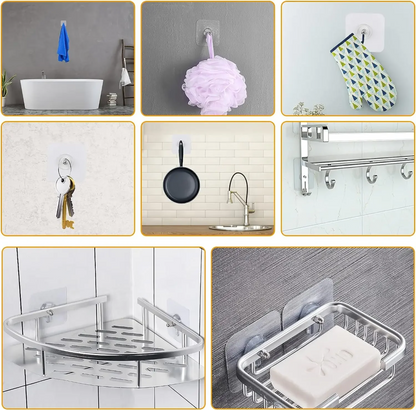 GlideHold® TransparentHook: Extra Sterke Transparante Muurhaak - Zonder Boren
