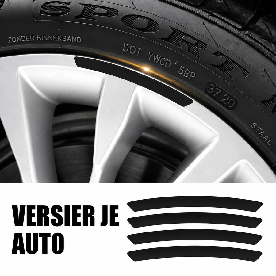 Velgstickers met autologo voor auto – set van 8