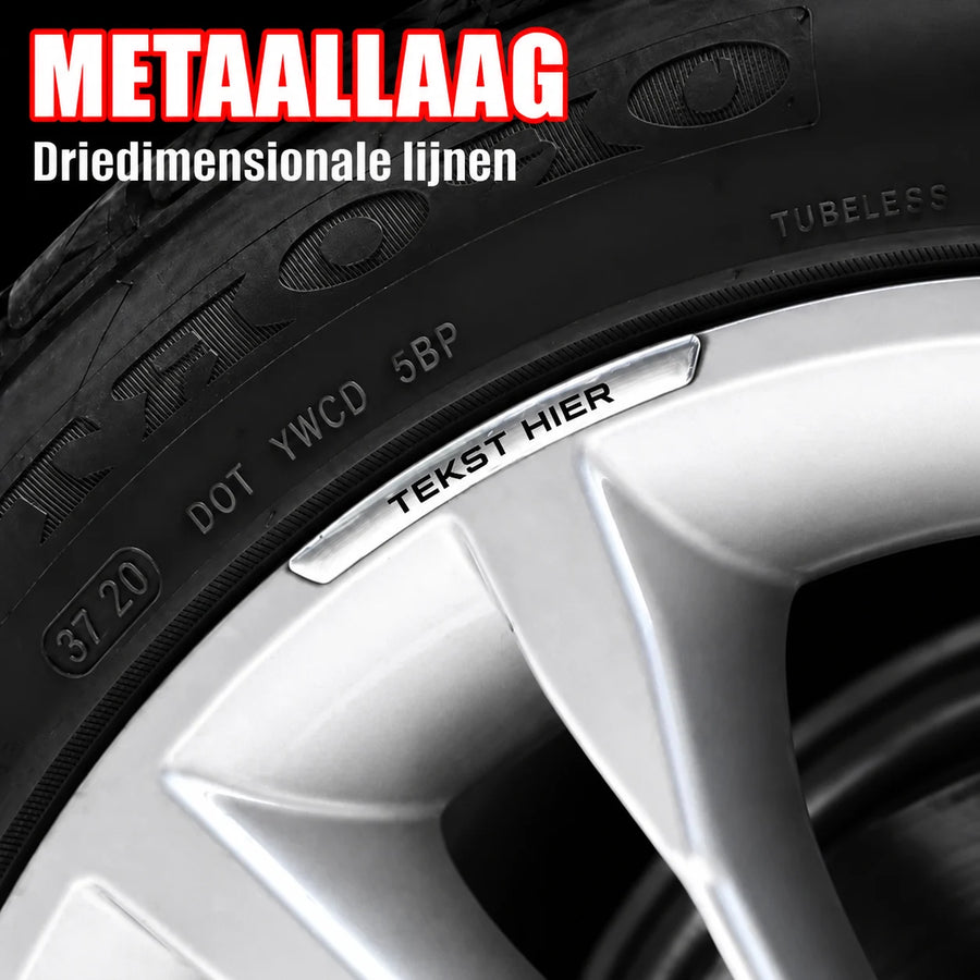 Velgstickers met autologo voor auto – set van 8