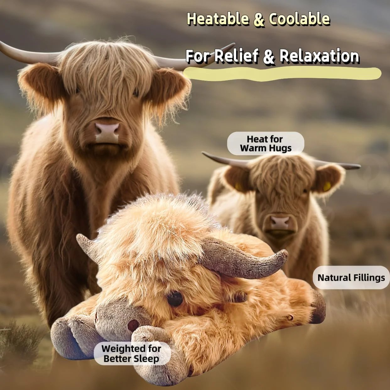 Kerst Nieuw Cadeau Speelgoed🐂🎁Schattig Beeldverhaal Hoogland Koe Knuffel Speelgoed