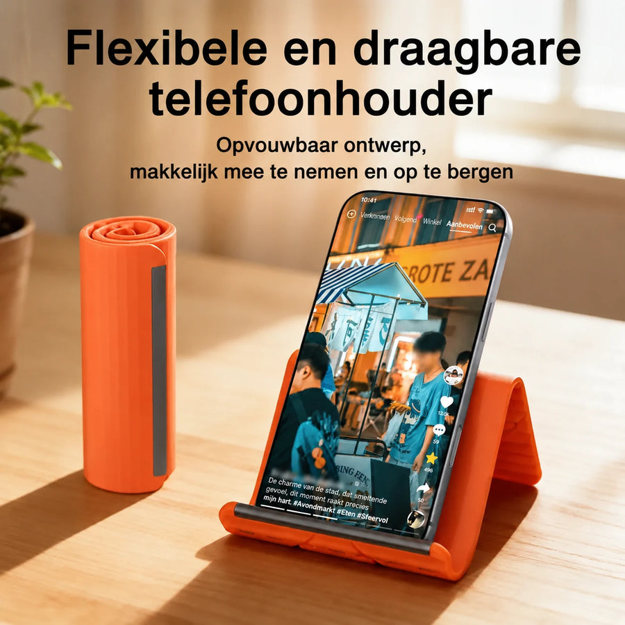 Flexibele Opvouwbare Siliconen Telefoon-, Tablet- en Laptopstandaard