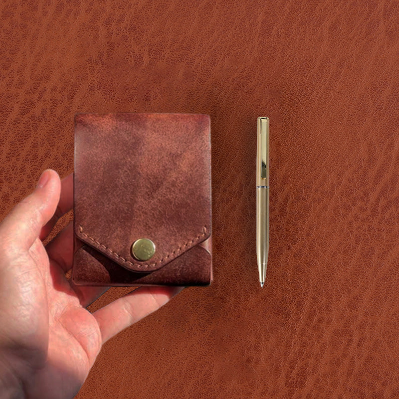Vintage handgemaakte leren portemonnee