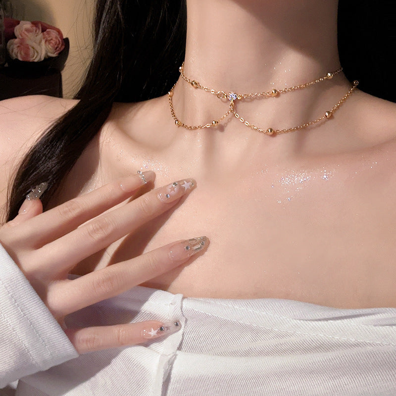 Sexy Gouden Body Chain - Lichaamsketting met Kristallen & Pareltjes