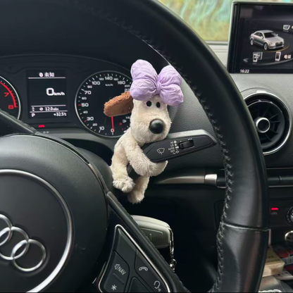 Handgemaakt hondje als auto- en woondecoratie
