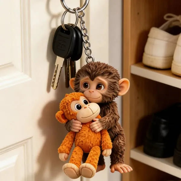 Knuffel-aapje sleutelhanger