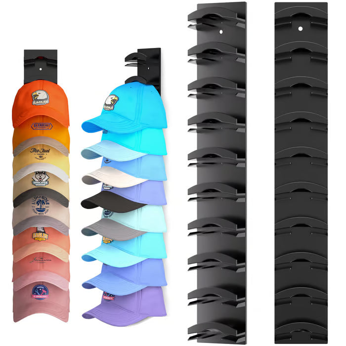 GlideHold® HatOrganizer 1+1 GRATIS: Wandgemonteerd Hoedenrek