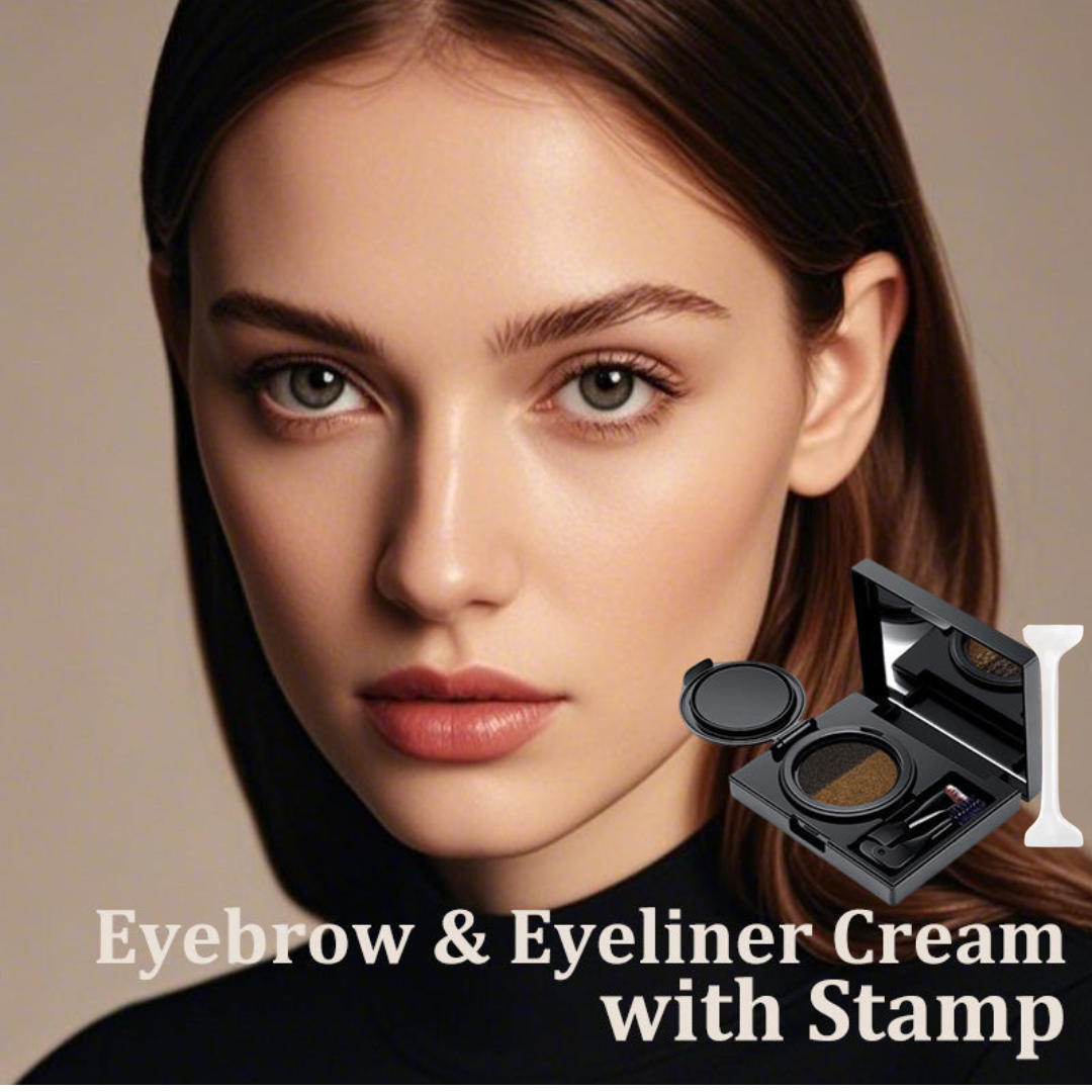 EyeStamp 1+1 GRATIS - Dubbelkleurige Eyeliner En Wenkbrauw Crème Stempel Set