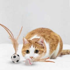 Katzen-Spielspaß Federball Set