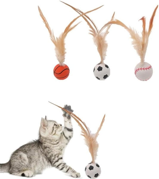 Katzen-Spielspaß Federball Set