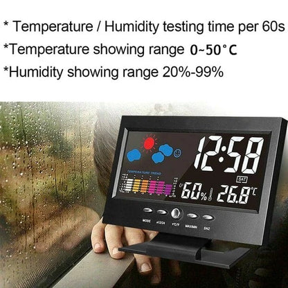 🔥Digitale LED Temperatuur Vochtigheidsmonitor Weersvoorspelling LED Tafelwekker🔥