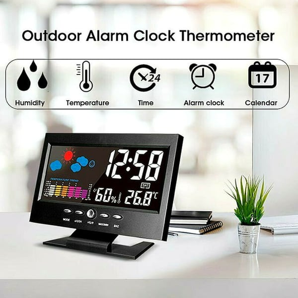 🔥Digitale LED Temperatuur Vochtigheidsmonitor Weersvoorspelling LED Tafelwekker🔥