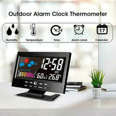 🔥Digitale LED Temperatuur Vochtigheidsmonitor Weersvoorspelling LED Tafelwekker🔥