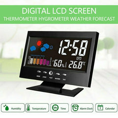 🔥Digitale LED Temperatuur Vochtigheidsmonitor Weersvoorspelling LED Tafelwekker🔥