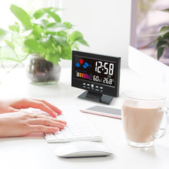 🔥Digitale LED Temperatuur Vochtigheidsmonitor Weersvoorspelling LED Tafelwekker🔥