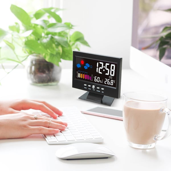 🔥Digitale LED Temperatuur Vochtigheidsmonitor Weersvoorspelling LED Tafelwekker🔥