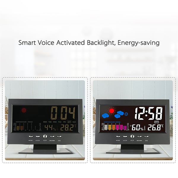 🔥Digitale LED Temperatuur Vochtigheidsmonitor Weersvoorspelling LED Tafelwekker🔥