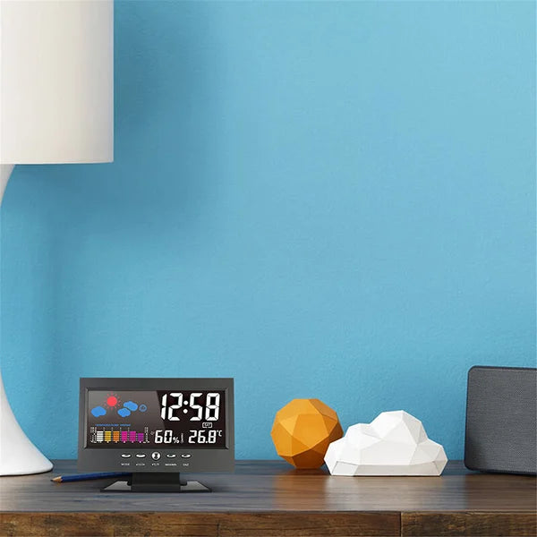 🔥Digitale LED Temperatuur Vochtigheidsmonitor Weersvoorspelling LED Tafelwekker🔥