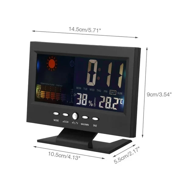 🔥Digitale LED Temperatuur Vochtigheidsmonitor Weersvoorspelling LED Tafelwekker🔥