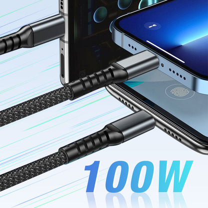 ChargingCable 1+1 GRATIS: 100W Universele 3-In-1 Snellaadkabel