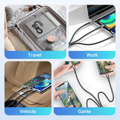 ChargingCable 1+1 GRATIS: 100W Universele 3-In-1 Snellaadkabel