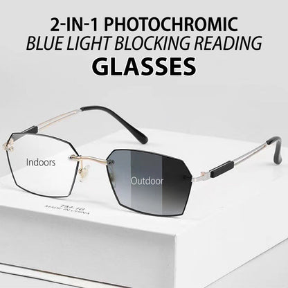 TintGlasses 1+1 GRATIS: Fotochromatisch Blauwlicht Blokkerend Tint Leesbril
