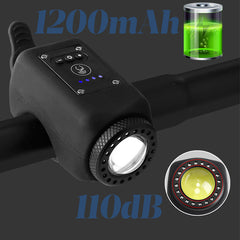 Waterdichte LED-Fietskoplamp met Claxon