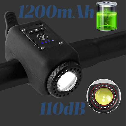 Waterdichte LED-Fietskoplamp met Claxon