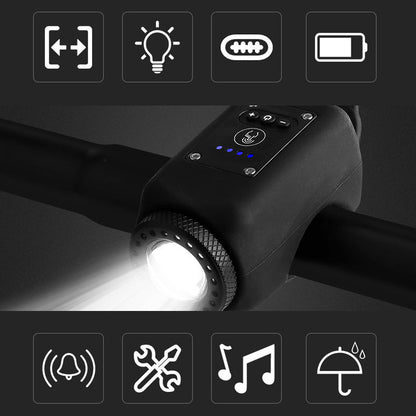 Waterdichte LED-Fietskoplamp met Claxon