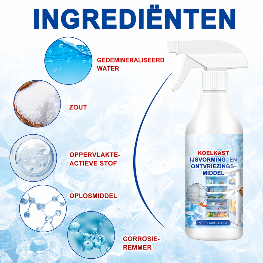 Ontdooispray voor koelkast en vriezer