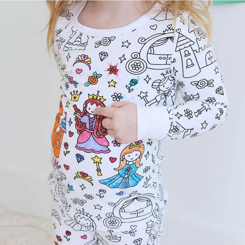 Doe-het-zelf tekenfilm kleurige pyjama voor kinderen