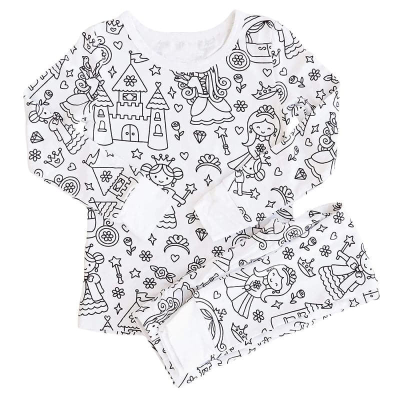 Doe-het-zelf tekenfilm kleurige pyjama voor kinderen