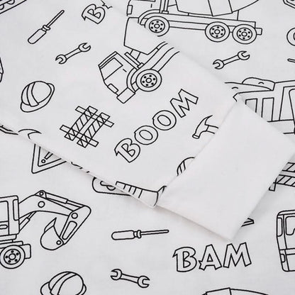 Doe-het-zelf tekenfilm kleurige pyjama voor kinderen