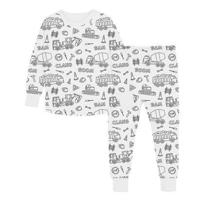 Doe-het-zelf tekenfilm kleurige pyjama voor kinderen