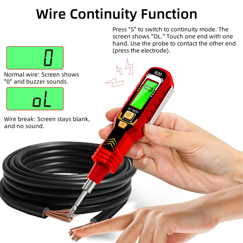 🔥Contactloze spanningstester met LCD-scherm