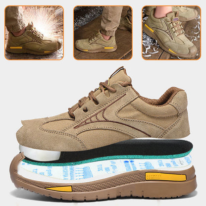 Mannen Lichtgewicht Ademend Stalen Teen Wandelschoenen