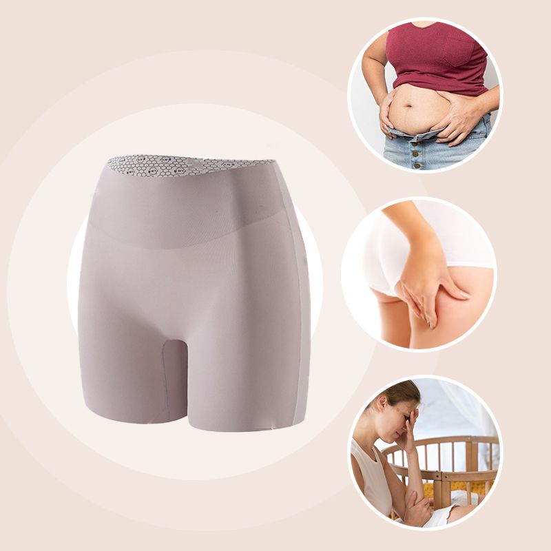 Vrouwen Hoog taille Ice Silk Ondergoed met Tummy-control Hip-lifting