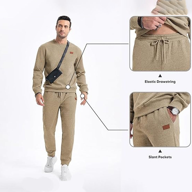 🔥55% korting🔥Heren Gebreide Jacquard 2-Delige Set - Sweatshirt & Joggingbroek