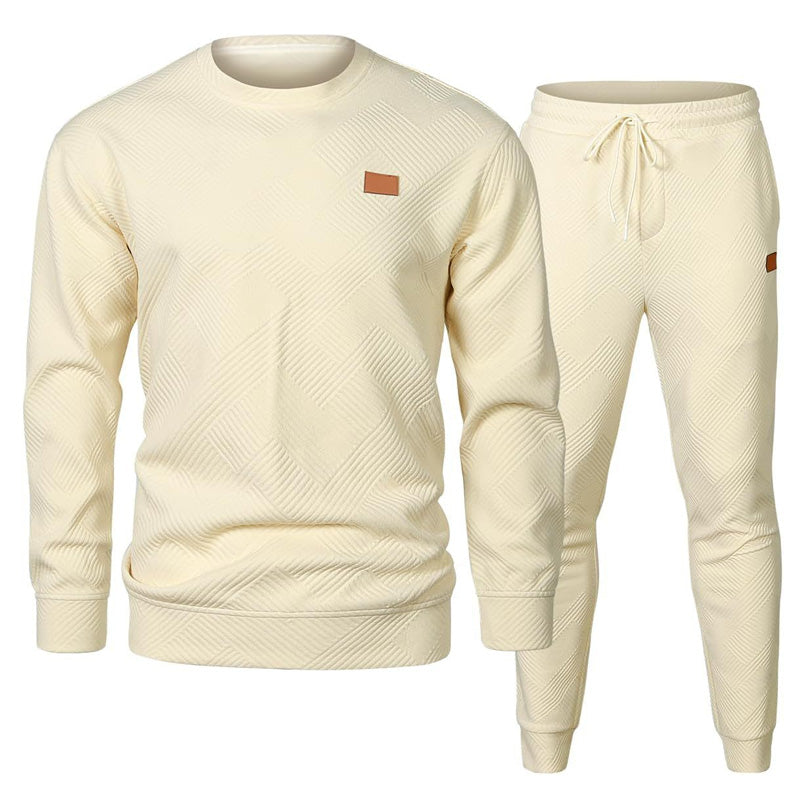 🔥55% korting🔥Heren Gebreide Jacquard 2-Delige Set - Sweatshirt & Joggingbroek