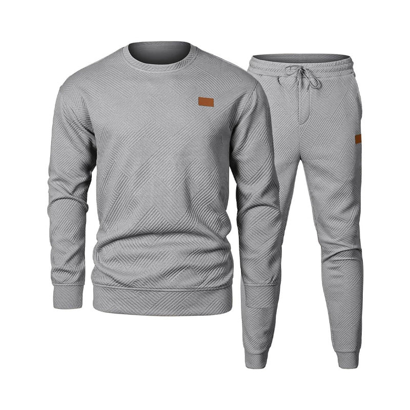 🔥55% korting🔥Heren Gebreide Jacquard 2-Delige Set - Sweatshirt & Joggingbroek