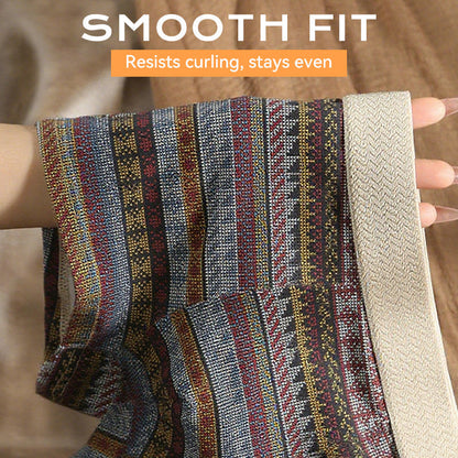 Ademende boxershorts voor heren met geometrisch patroon(Koop 1 en krijg er 2 gratis)