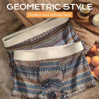 Ademende boxershorts voor heren met geometrisch patroon(Koop 1 en krijg er 2 gratis)