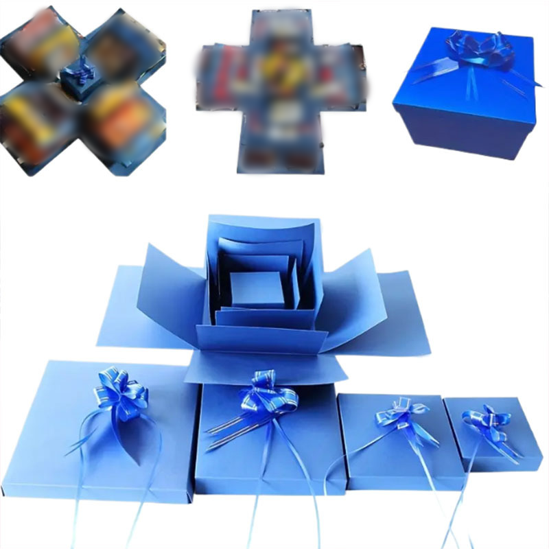 🎅💸 Creatieve Kerstcadeaudoos (5 Lagen) - Verrassingsdoos met Lint