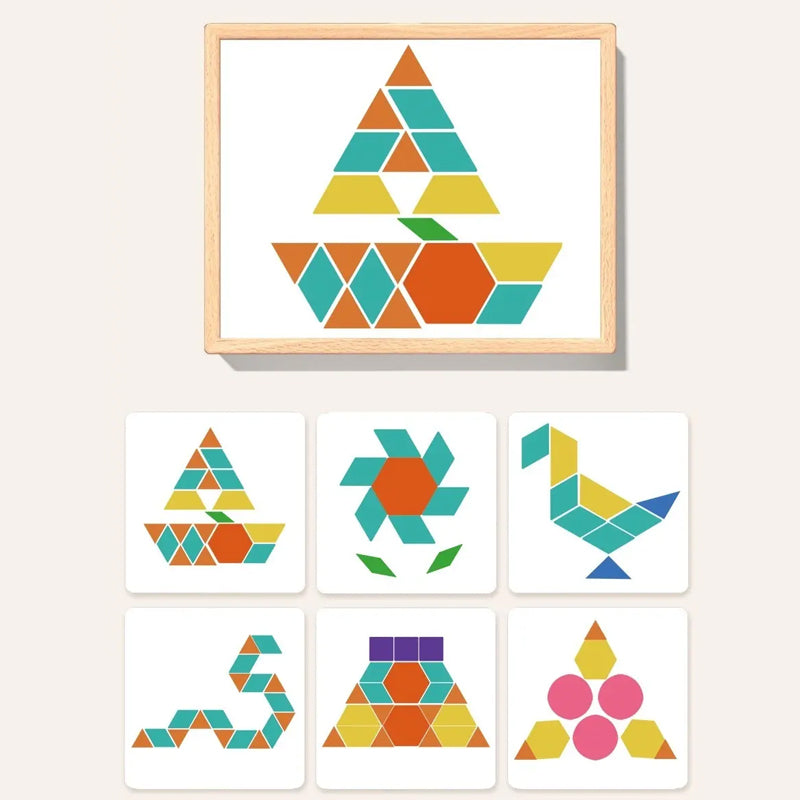 🎁Vroege kerstuitverkoop 49% KORTING🔥Houten magnetische patroonblokkenpuzzel set🧩