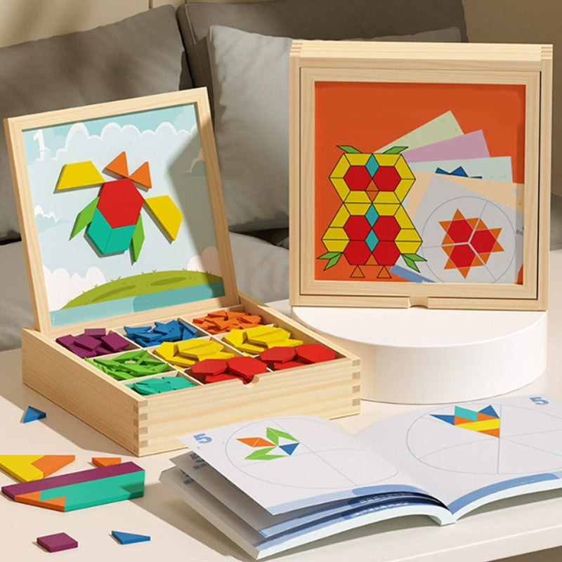 🎁Vroege kerstuitverkoop 49% KORTING🔥Houten magnetische patroonblokkenpuzzel set🧩