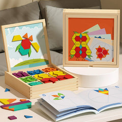 🎁Vroege kerstuitverkoop 49% KORTING🔥Houten magnetische patroonblokkenpuzzel set🧩