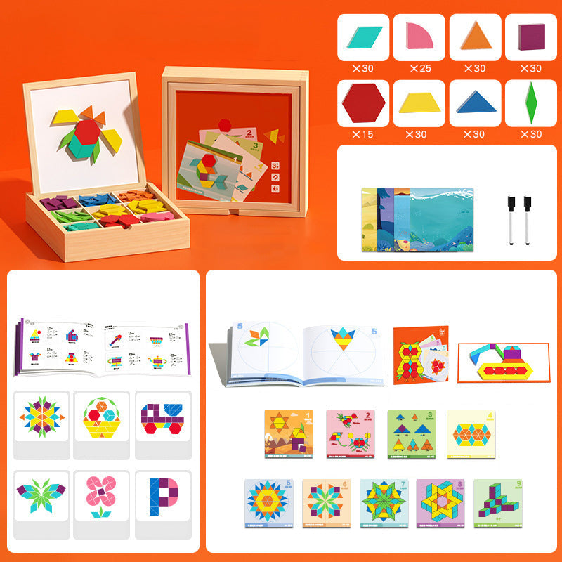 🎁Vroege kerstuitverkoop 49% KORTING🔥Houten magnetische patroonblokkenpuzzel set🧩